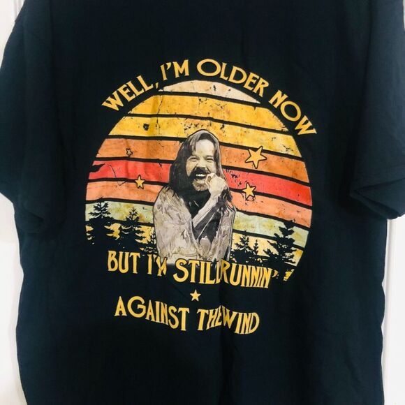 Well I'm Older Now But I'm Still Runnin' Against The Wind Men's T-Shirt Black XL - Picture 1 of 6